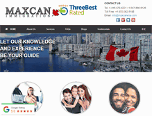 Tablet Screenshot of maxcanvisa.com